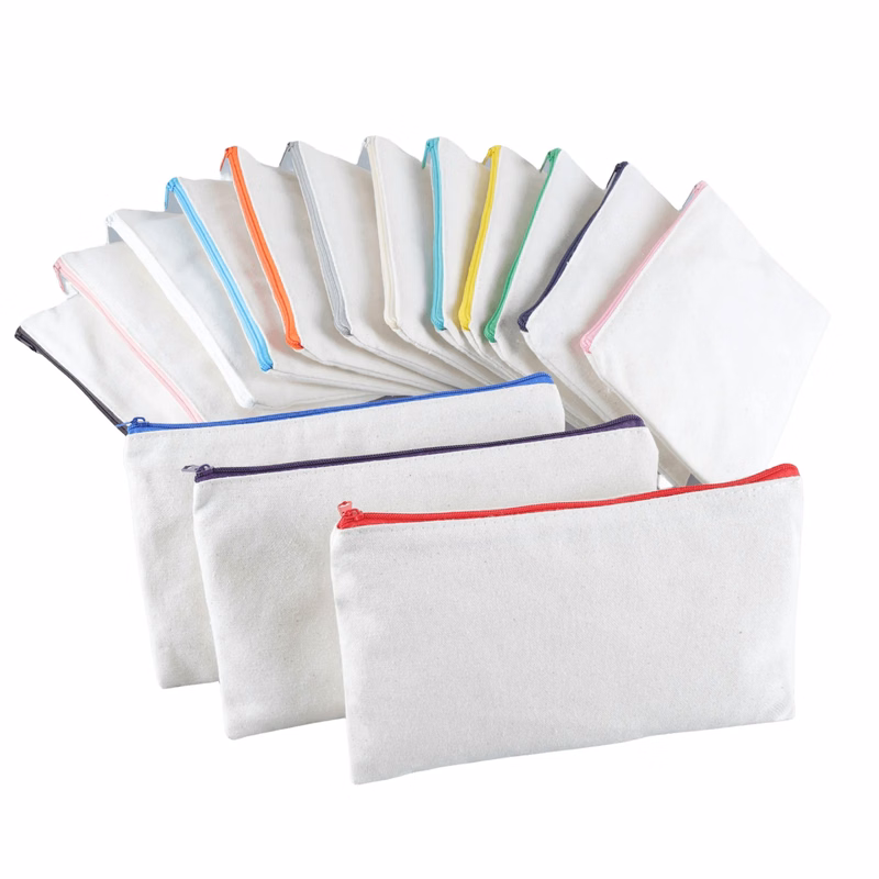 Multipurpose Canvas Color Zippered Pouch