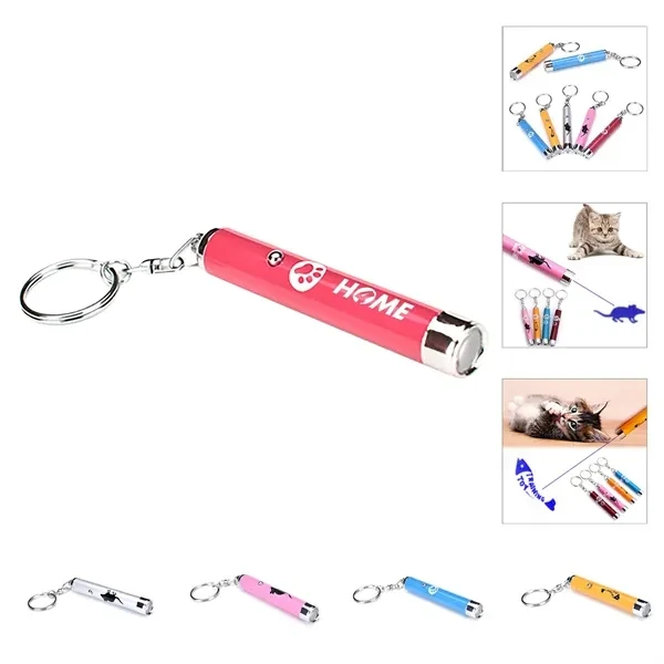 Custom Logo Projector Flashlight Keychain 4.92x0.51 — LED Brand Gear 1