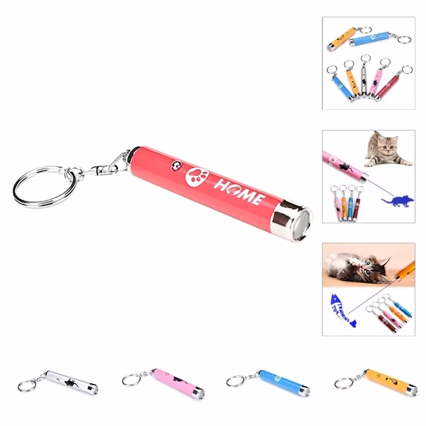 Custom Logo Projector Flashlight Keychain 4.92x0.51 — LED Brand Gear