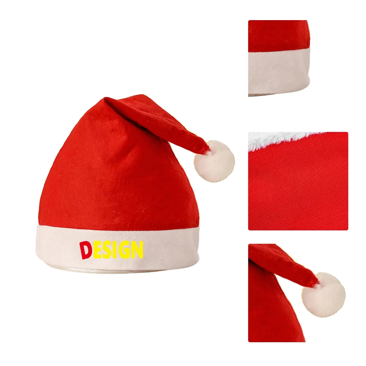 Children Cartoon Santa Hat Plush Trim 1