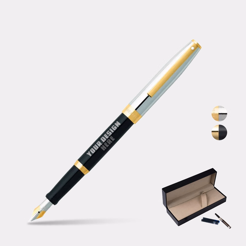 SHEAFFER® SAGARIS 9471 Gloss Black Gold Tone Trim Fountain Pen w/ Gift Box