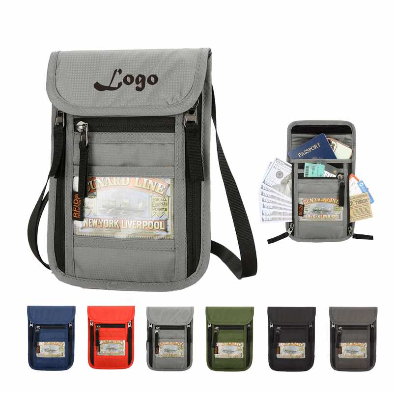 RFID Blocking Passport Holder Neck Pouch