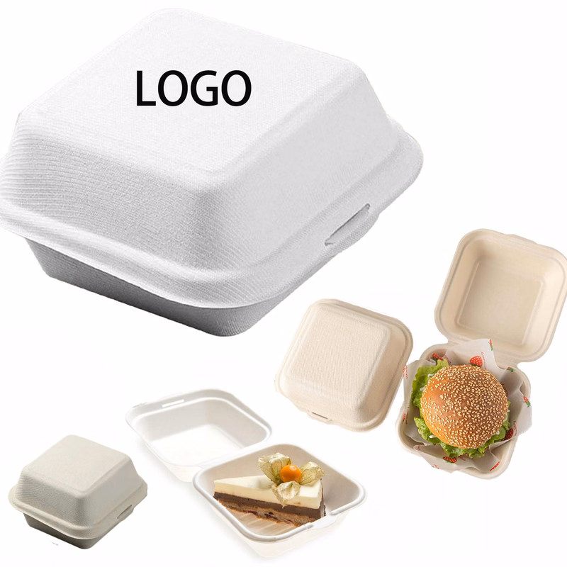 Eco-Friendly Biodegradable Burger Box With Lid MOQ 100pcs