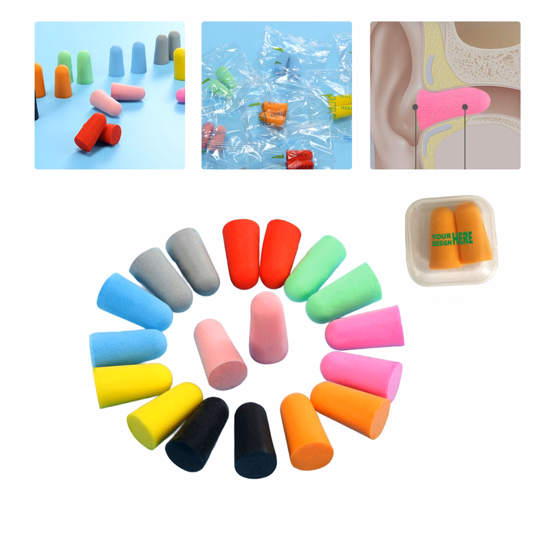 MOQ 50 Bullet Shape Foam Earplugs Noise Reduction for Travel Sleep