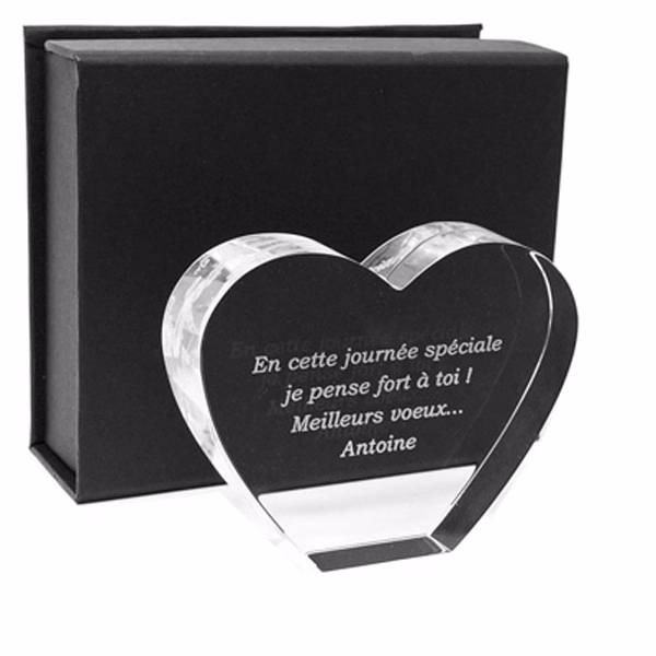 Romantic Heart Shaped Glass Paperweight