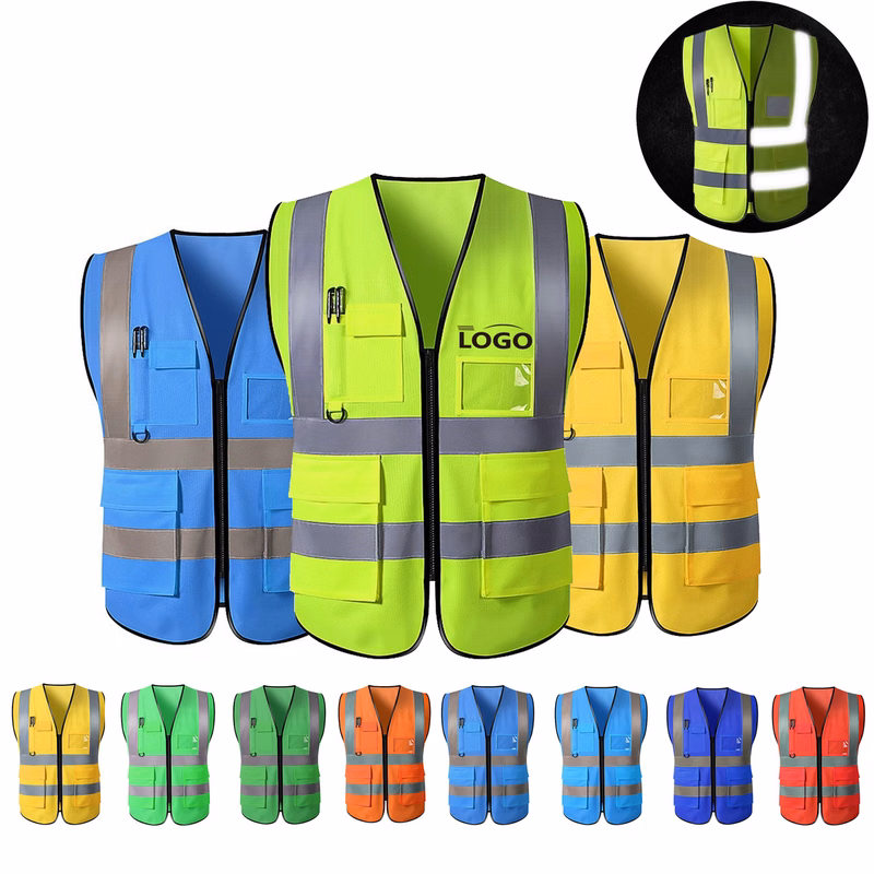 MOQ20 Fluorescent Work Vest With Reflective Tape