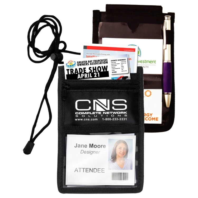 "Overachiever" 8 Function Tradeshow Bagdeholder, Neck Wallet, and Travel Passport and Boarding Pass 1