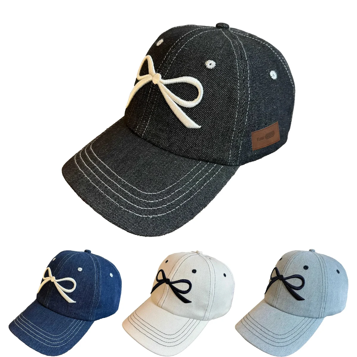 Cotton Versatile Bow Duck Tongue Hat 1