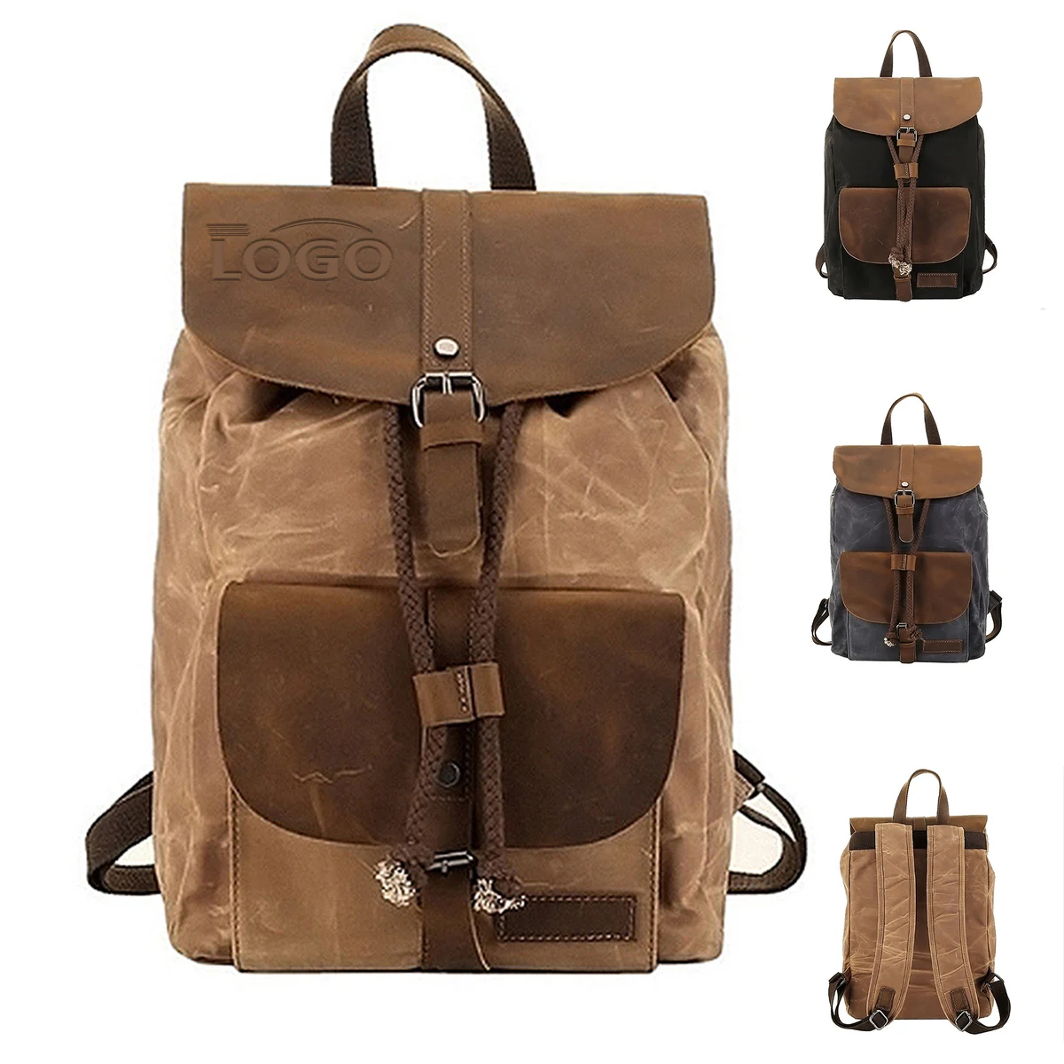 Waterproof Leather Outdoor Travel Backpack 1