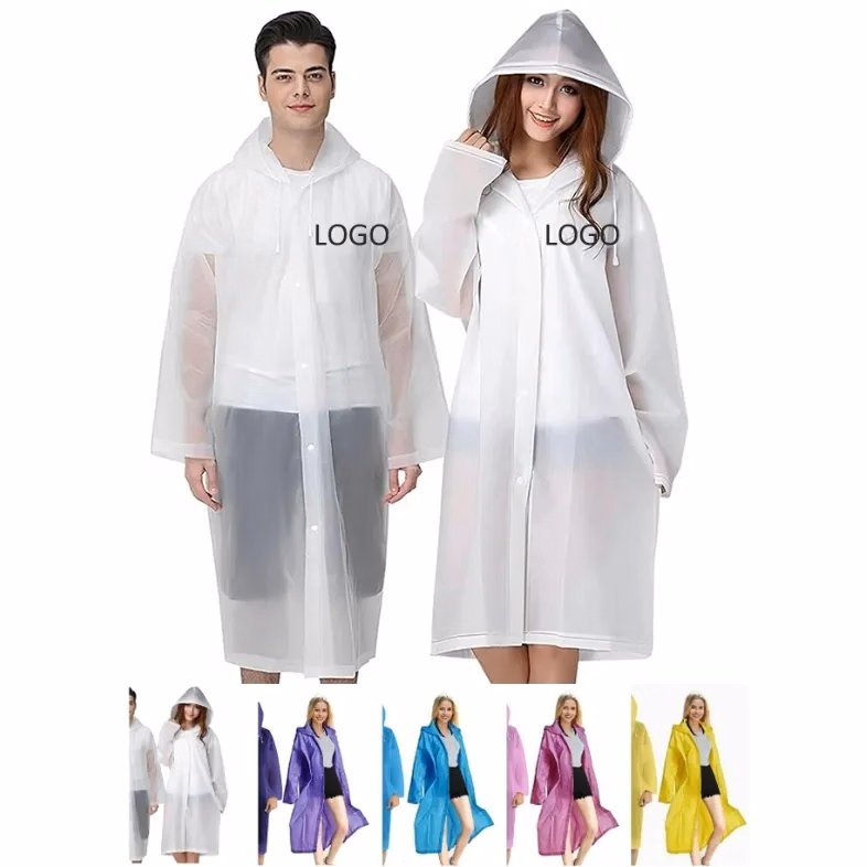 Reusable EVA Rain Poncho with Logo