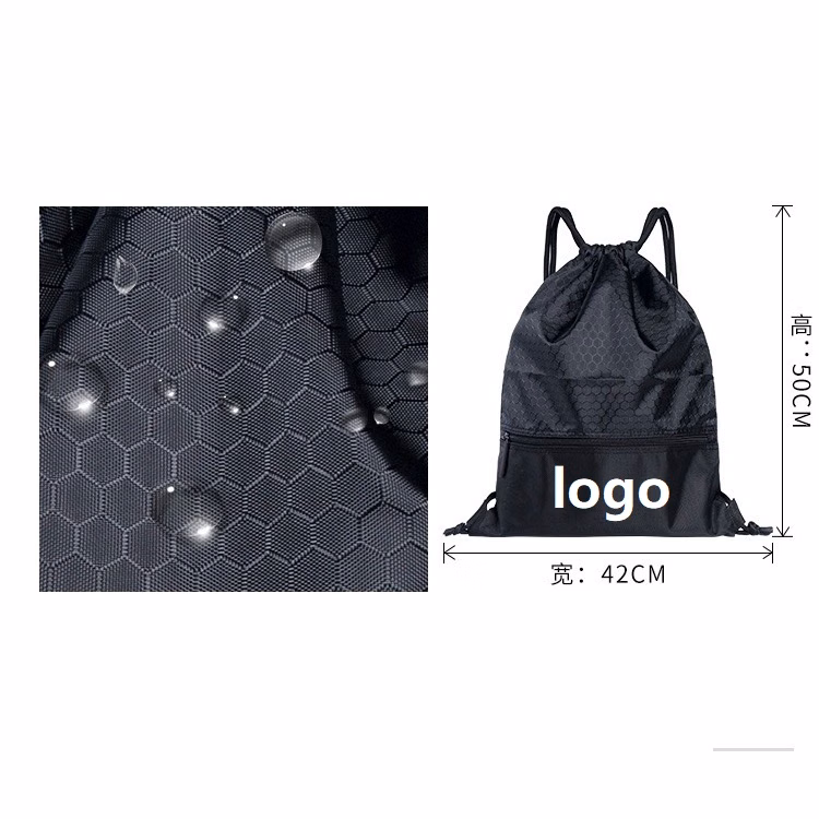 Hexagonal Shape Fabric Drawstring Backpack
