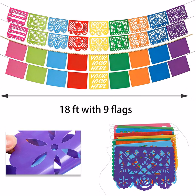 Plastic Papel Picado Fiesta Banners