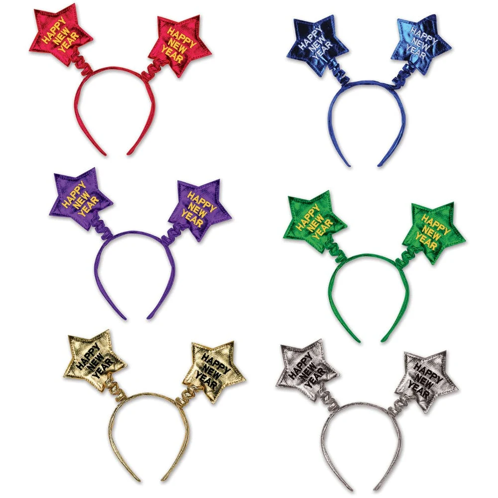 Happy New Year Headbands - Stars Assorted Colors 1