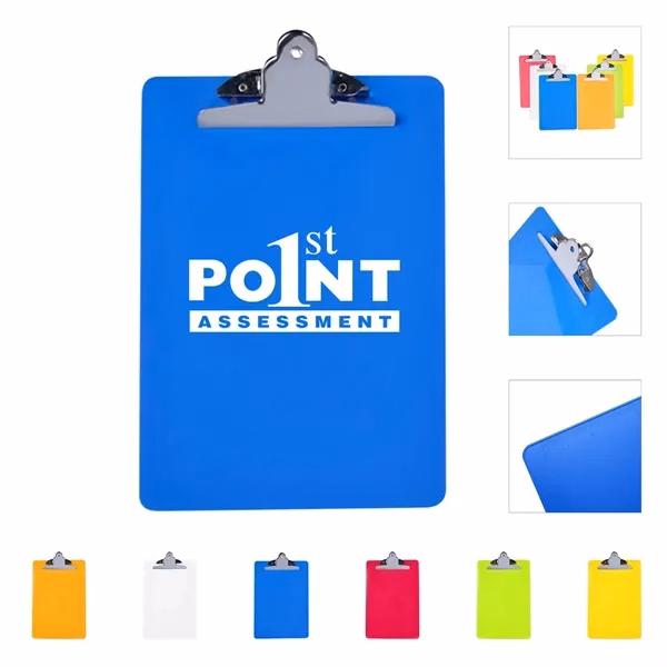 Custom A4 Plastic Writing Clipboard with Steel Spring Clip — Office Desk Accessory