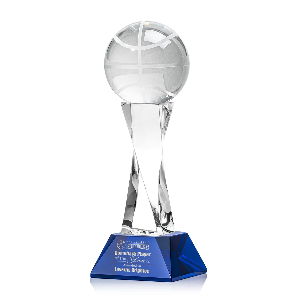 Basketball Award on Langport Base - Blue 1