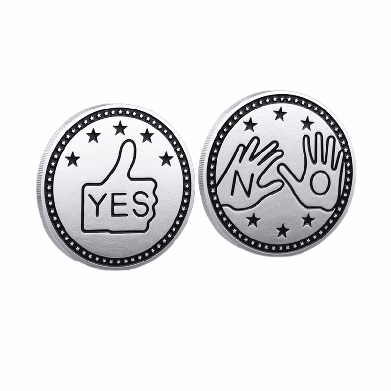 YES NO Letter Ornaments Challenge Coins