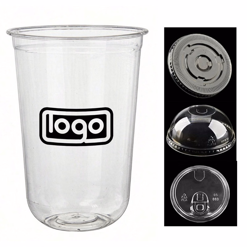 16 oz Plastic Disposable Coffee Cup with Lid