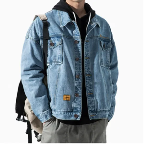 Custom Hot Autumn Men's Embroidered Denim Jacket 1
