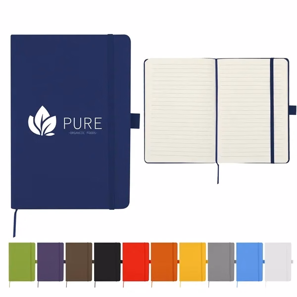 Custom A5 PU Journal Notebook W/ Elastic Closure & Pen Loop — Professional Gift