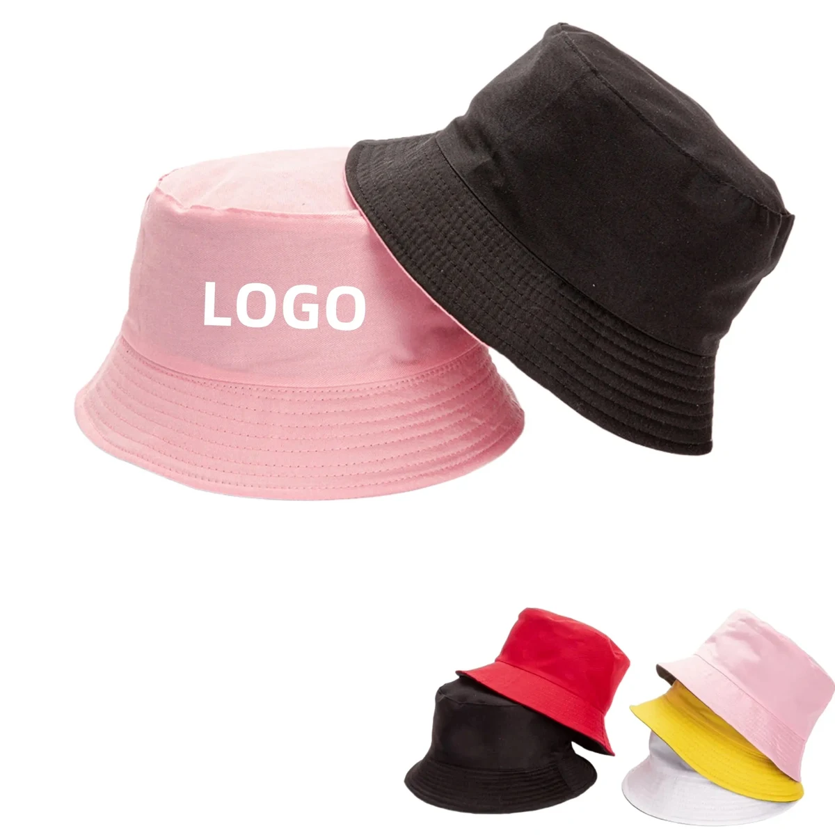 Bucket Hat Double Side Solid Color Sun Cap 1
