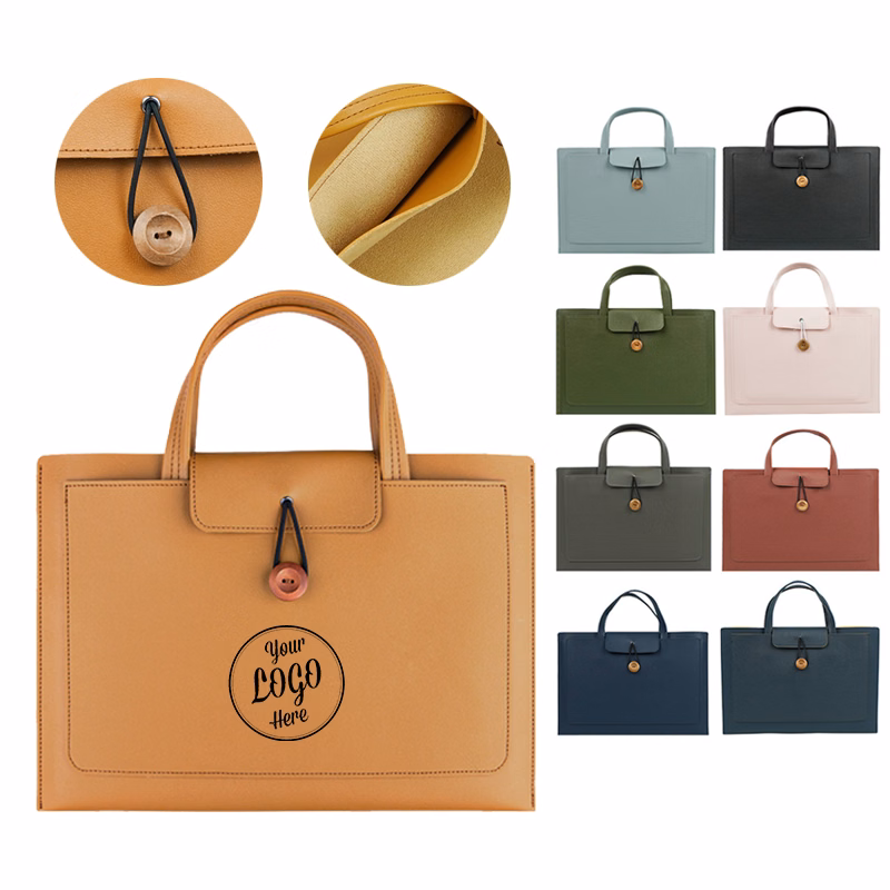 Custom 15.6" PU Leather Laptop Business Briefcase