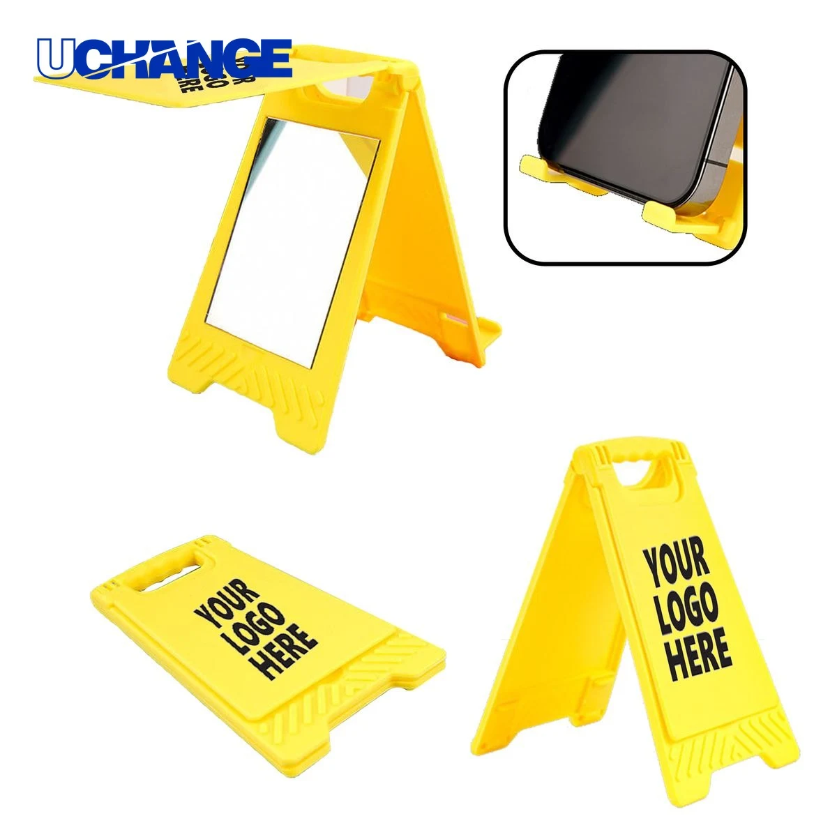 Custom Logo Mirror Phone Stand for Desk 1