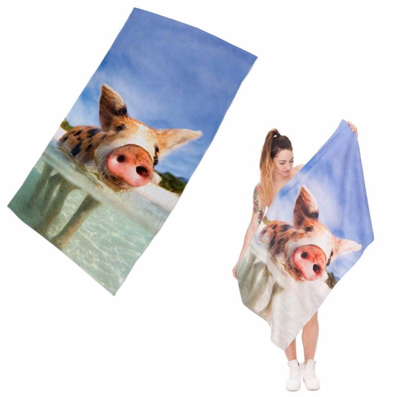 Full Color Imprint Soft Rectangle Beach Large Towel Blanket