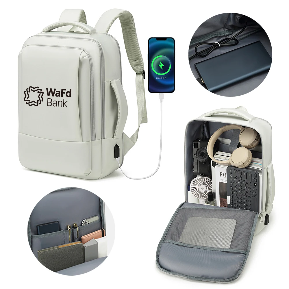 USB Charging Port Waterproof Smart Casual Sports School Travel Laptop Backpack Bag 1