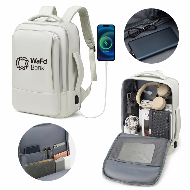 USB Charging Port Waterproof Smart Casual Sports School Travel Laptop Backpack Bag