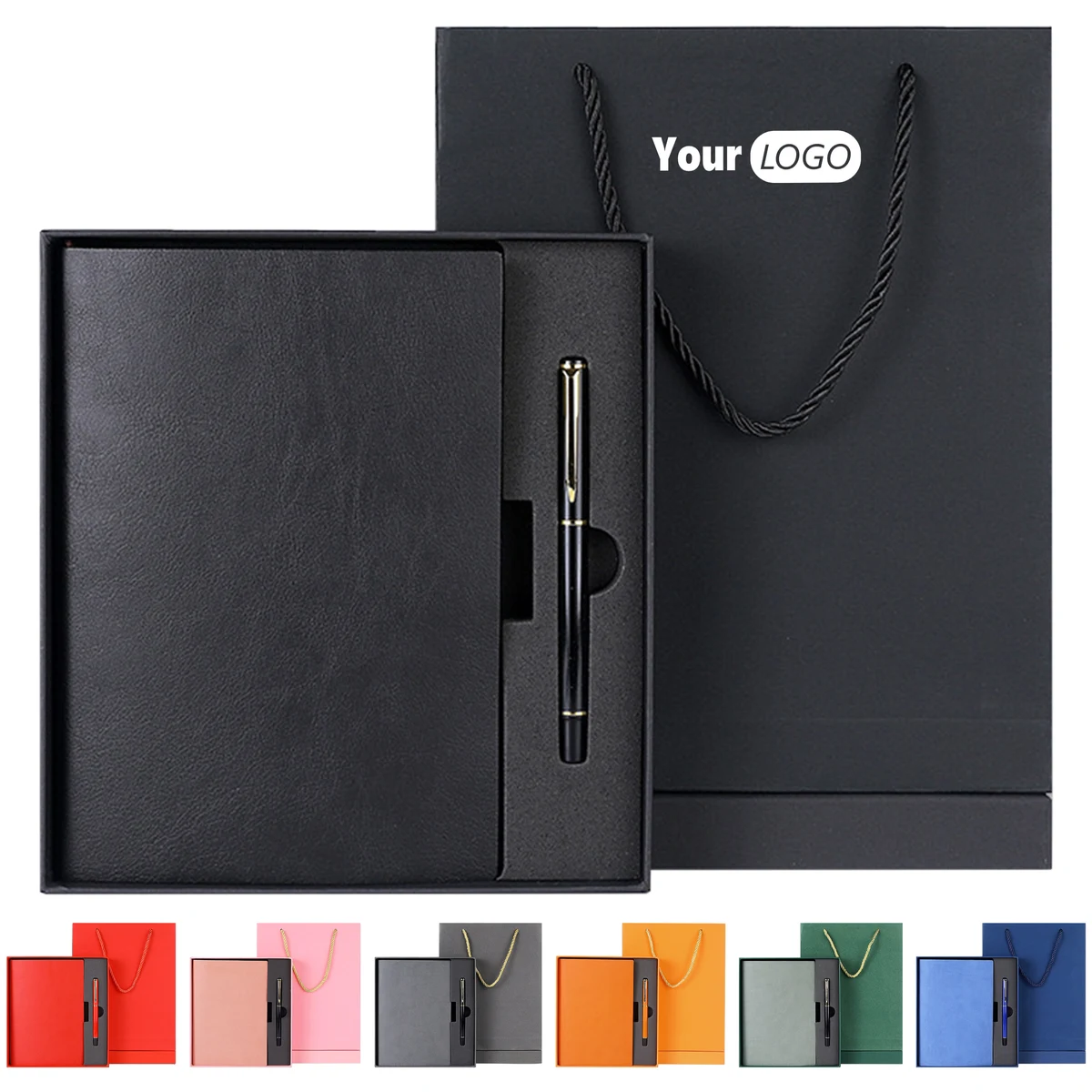 Faux Leather Notebook And Pen Gift Box Set 1