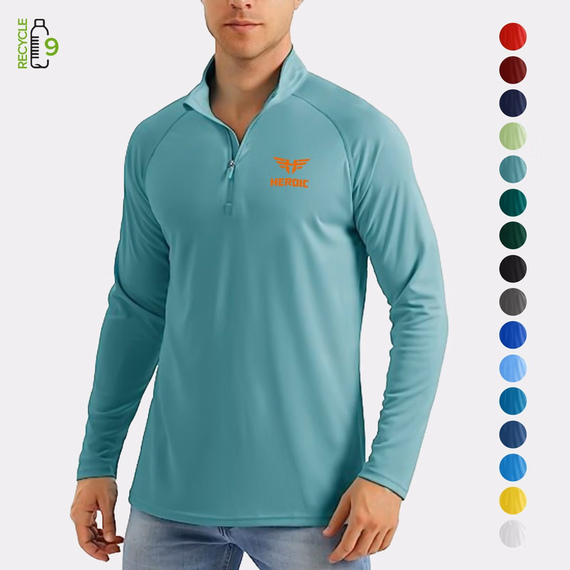 REPREVE® - Men's Quarter Zipper rPET Polyester Raglan Sleeve