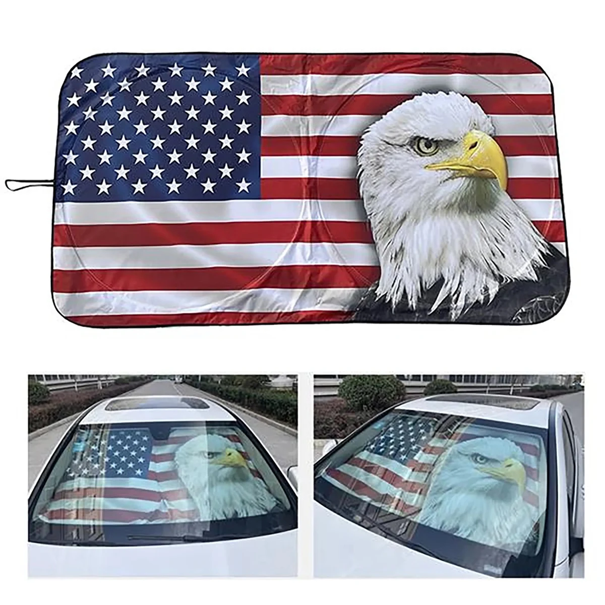 Sublimation Full Color Car Windshield Sun Shade w/ Pouch 1