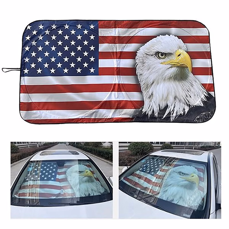 Sublimation Full Color Car Windshield Sun Shade w/ Pouch