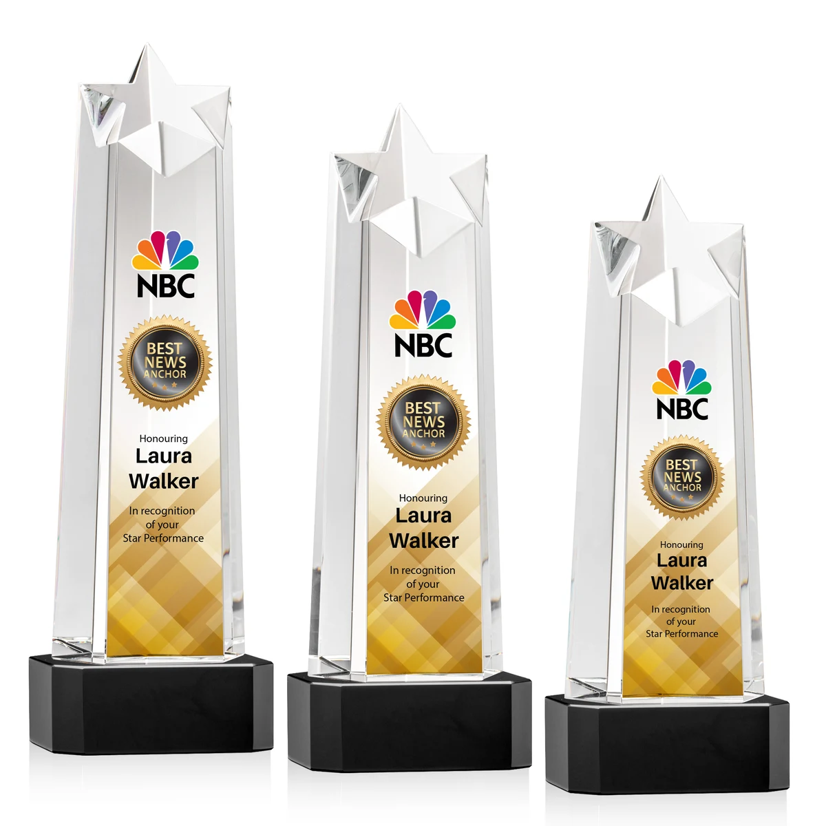 Delaware Star VividPrint™ Award on Base - Black 1
