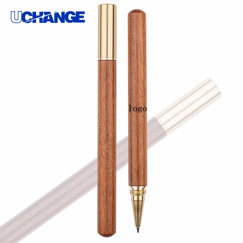Vintage Wooden Pen with Brass Cap for Gifts