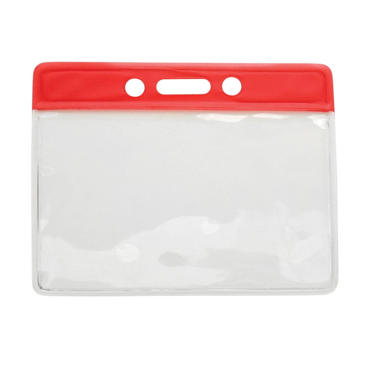 Vinyl Horizontal Top Load Badge Holder(3.69"x 3.25")(Red) 1