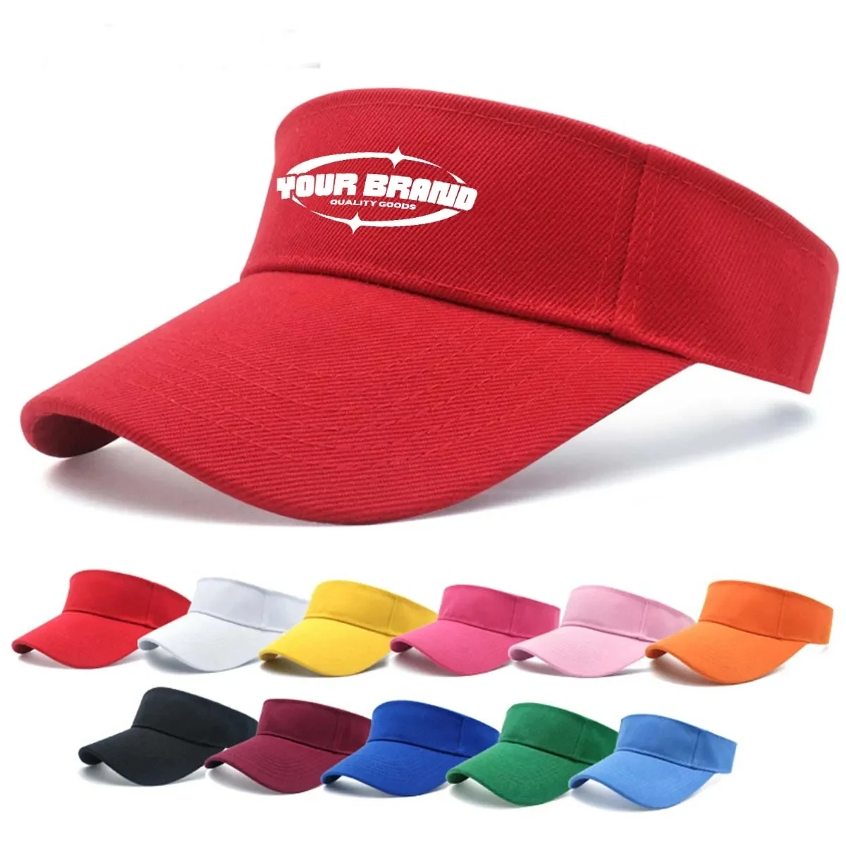 In Stock Custom Cotton Sports Twill Visor 1