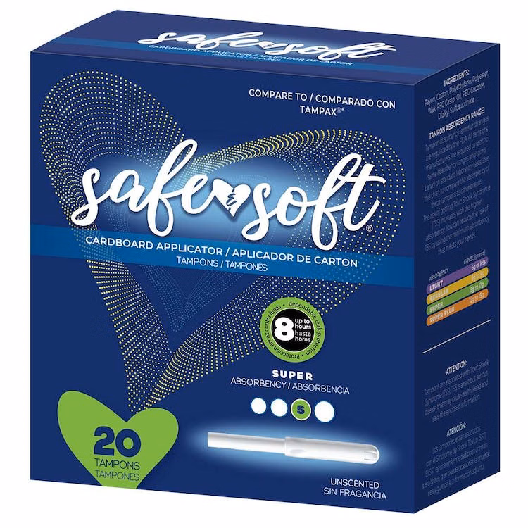 Tampons with Cardboard Applicator - Super Absorbency 9-12 Grams