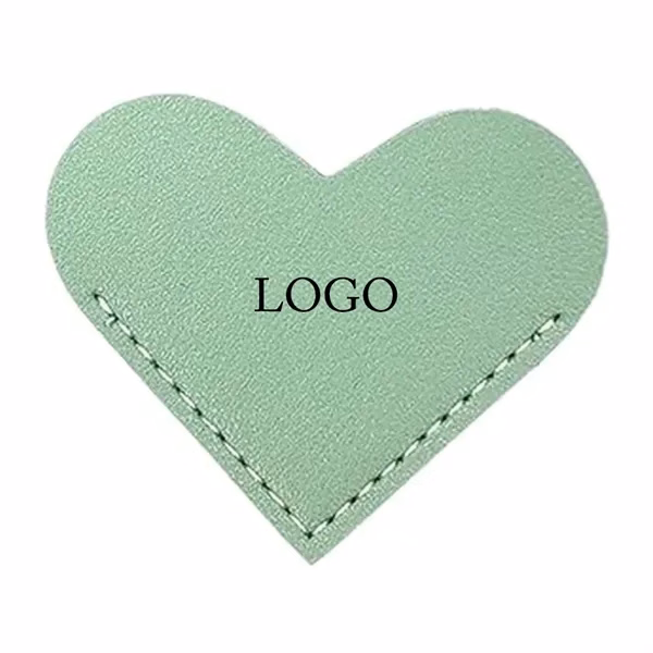 Custom PU Leather Heart-Shaped Bookmarks with Hand Stitching — Elegant Page Markers