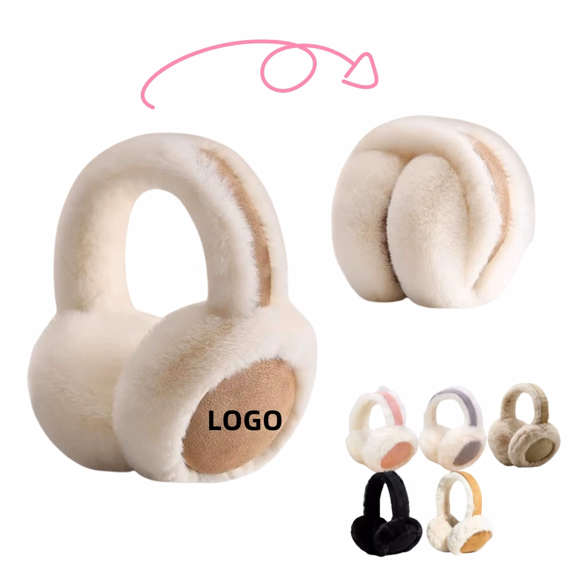 Womens Winter Plush Earmuffs Ear Warmers Foldable