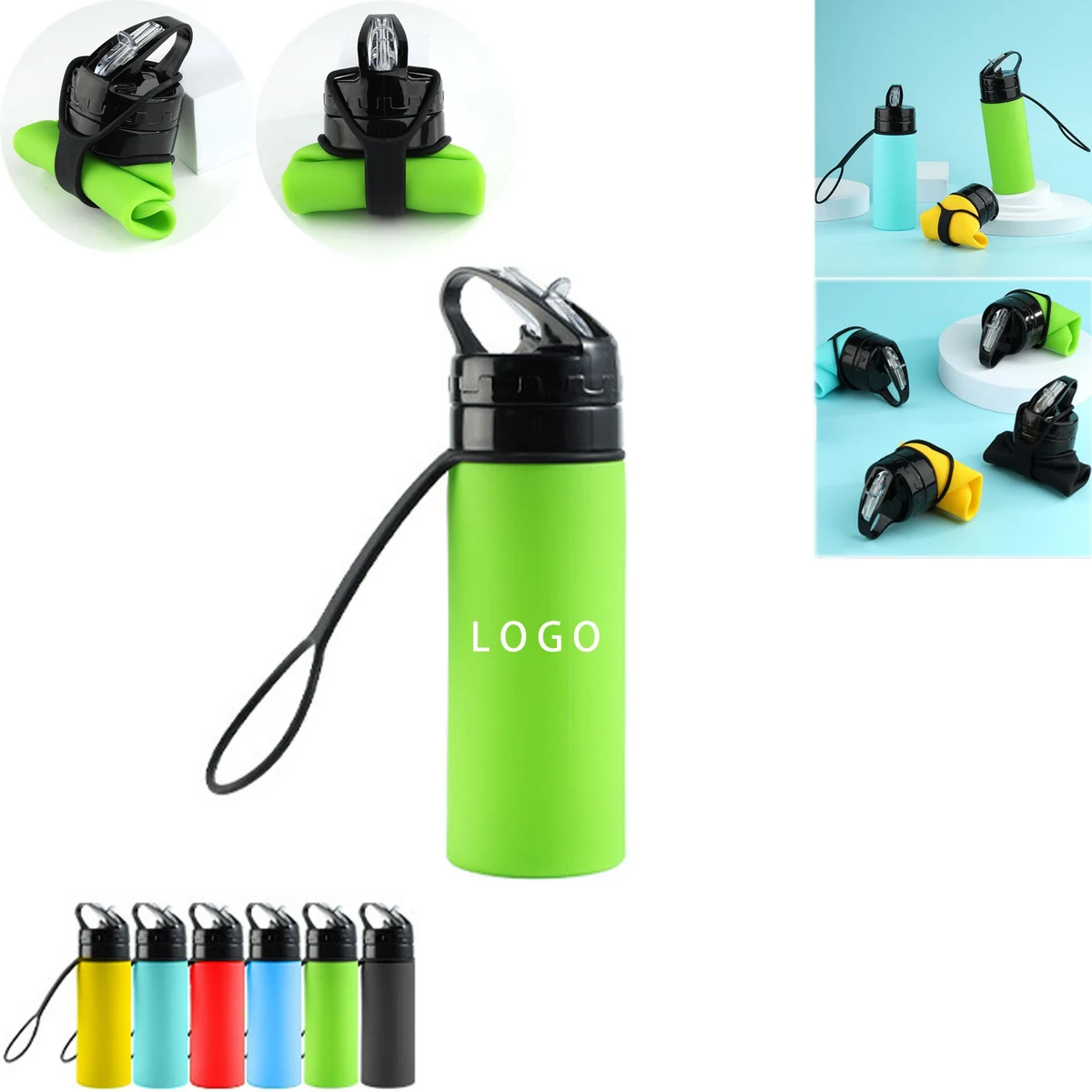 Silicone Foldable Water Bottles 15Oz 1