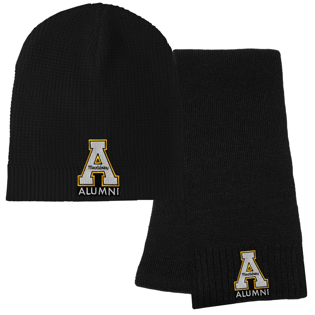 Lightweight Waffle Knit Beanie Cap and Fashion Knit Scarf Combo 1