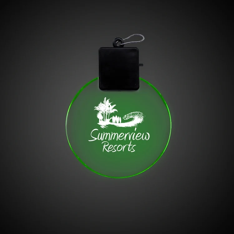 Jade Green 2 1/2" Light-Up LED Glow Medallion 1