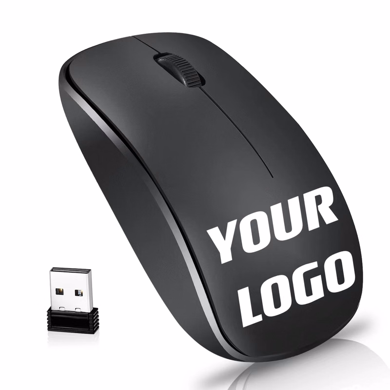 Black White Cordless Mouse For Laptop Desktop PC