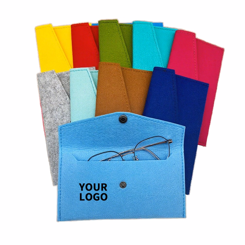 Wool Felt Storage Pouch With Snap Closure 7.7"