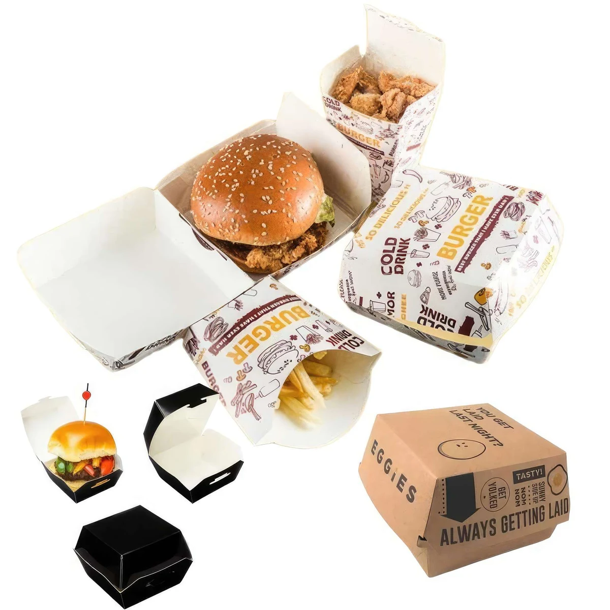 Custom Printed Disposable Burger Box 1