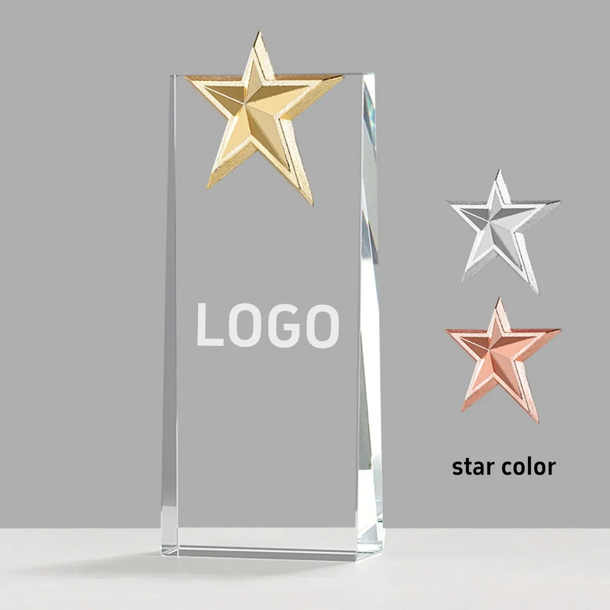 Crystal Trophy Creative Gold Plated Star Award 1
