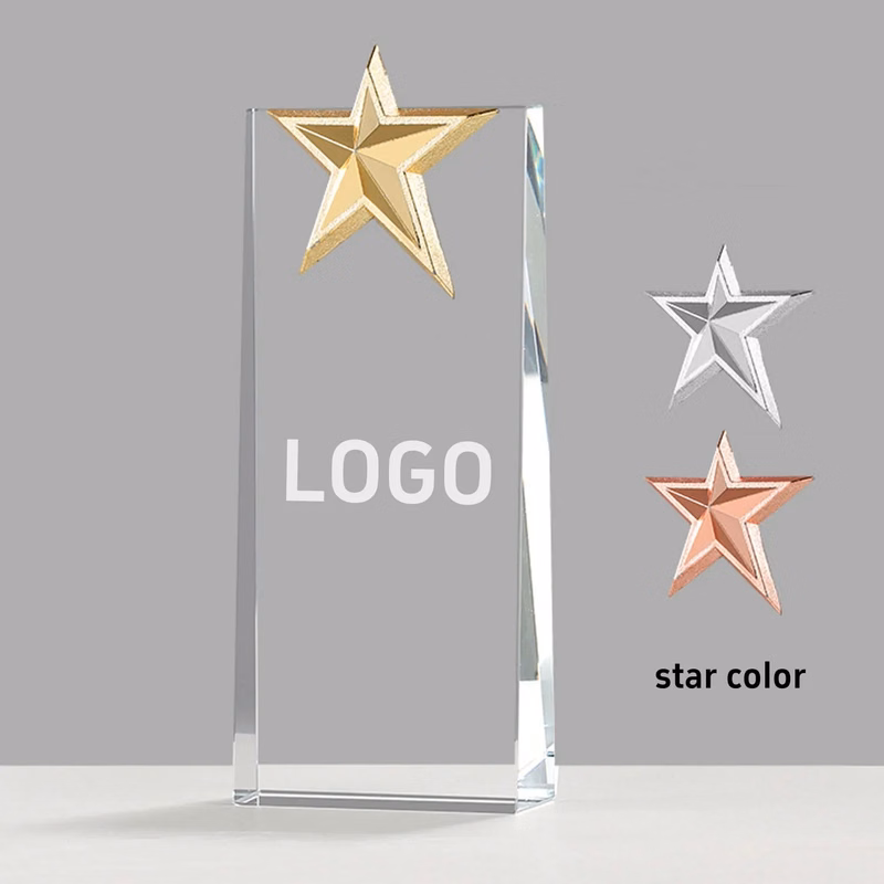 Crystal Trophy Creative Gold Plated Star Award