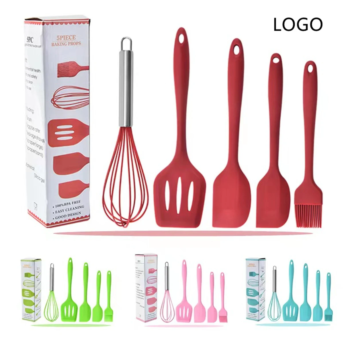 5 Pcs Kitchen Cooking Silicone Utensils Set 1