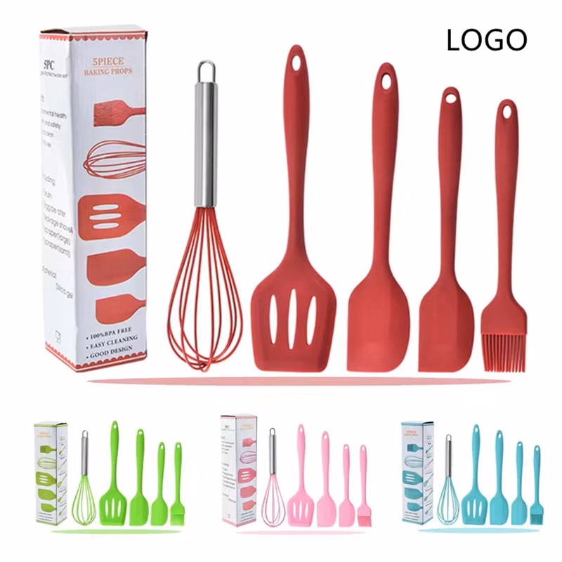 5 Pcs Kitchen Cooking Silicone Utensils Set